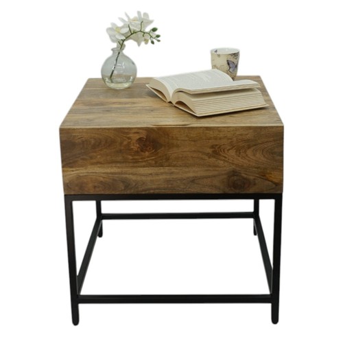 Square side table mango - side, wood